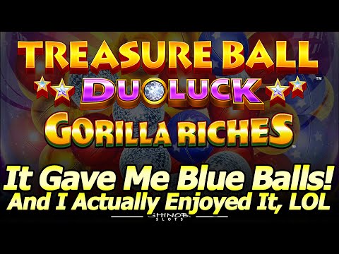 BIG WIN Bonus in NEW Treasure Ball DuoLuck Gorilla Riches Slot!  Live Play, Features and Bonus!