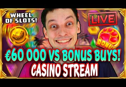 SLOTS LIVE 🔴 €60 000 vs BONUS BUYS! Casino Stream Big Wins with mrBigSpin