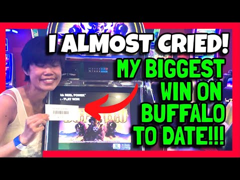 My BIGGEST Win on Old School Buffalo Slot Machine!!! *I ALMOST CRIED*