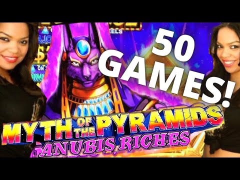 HUGE WIN on Anubis Riches Slots!!! 50 GAMES!!