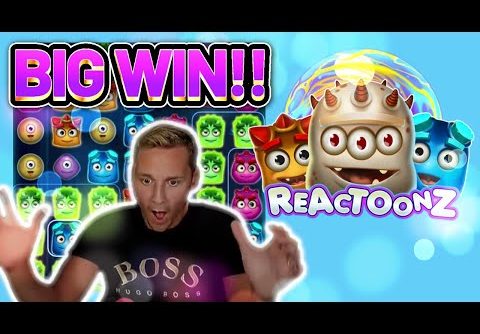 BIG WIN! REACTOONZ €50 BET BIG WIN –  Casino Slots from Casinodaddy LIVE STREAM