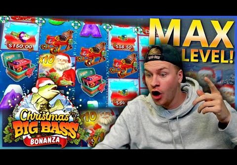 MAX LEVEL On Christmas Big Bass Bonanza Slot! (Big Win)