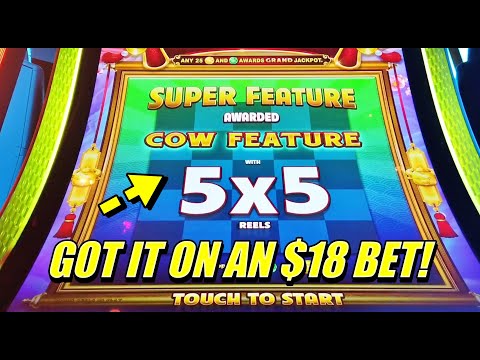 I got the SUPER FEATURE! Winning Session on Coin Combo Carnival Cow Slot