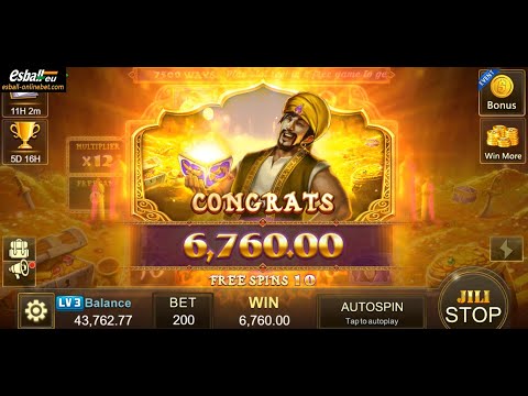 Alibaba Slot Machine 10 Free Spins Bonus Multiplier x12 Super Win 67.6X
