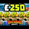 BIG BASS BONANZA 🐟 SUPER RARE 5 SCATTER BONUS 😱 €250 MAX BET OMG MUST SEE‼️ *** MEGA WINS ***