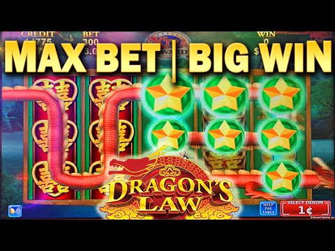 Max Bet Dragons Law Slot Machine Big Win Konami Slots