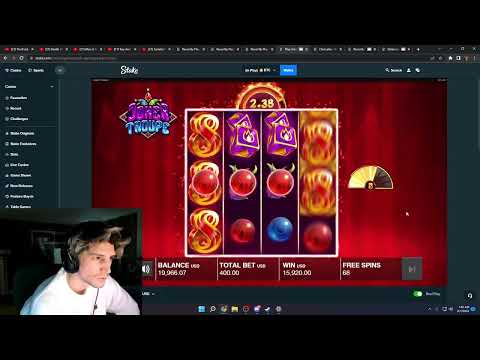 xQc   INSANE WIN ON JOKER TROUPE    750k win ! CASINO SESSION