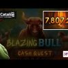 Mega win. Blazing Bull Cash Quest slot from Kalamba Games