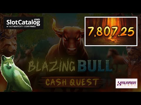 Mega win. Blazing Bull Cash Quest slot from Kalamba Games