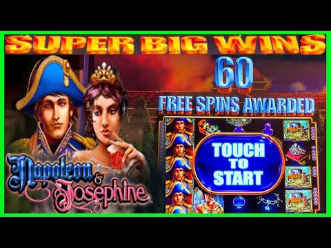**SUPER BIG WINS!** 60 FREE SPINS! Napoleon and Josephine Slot Machine Bonus WMS