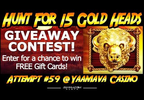 GIVEAWAY CONTEST! Hunt for 15 Gold Heads Ep#59 Wonder 4 Wonder Wheel – 40+ Free Games Bonus!