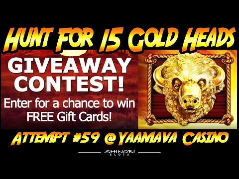 GIVEAWAY CONTEST! Hunt for 15 Gold Heads Ep#59 Wonder 4 Wonder Wheel – 40+ Free Games Bonus!