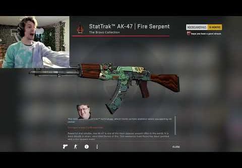 INSANE UNBOXING ! xQc unboxing ST Fire serpent (~2000CAD)! BIG WIN ! CSGO UNBOXING