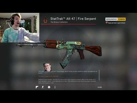 INSANE UNBOXING ! xQc unboxing ST Fire serpent (~2000CAD)! BIG WIN ! CSGO UNBOXING