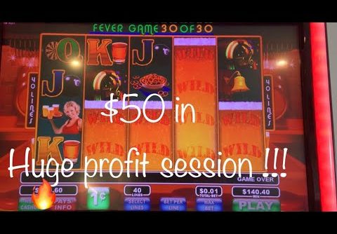 Pubbin’ slot machine 🍺$1.20 bonus…MEGA WIN!!! 🔥30 fever games