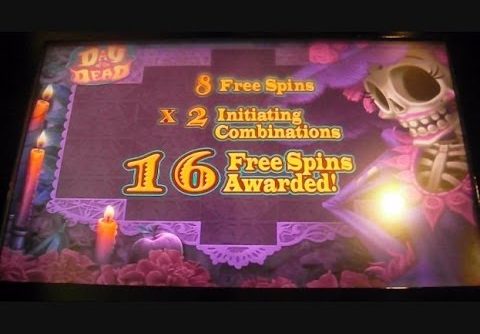 Day of the Dead NICKELS BIG WIN Slot Machine Bonus Round 16 Free Games Win