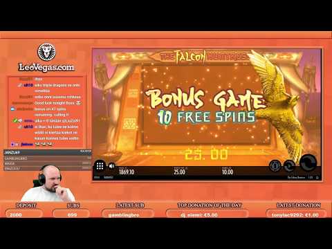 Double Bonus!! The Falcon Huntress Slot Surprises With Super Big Wins!!