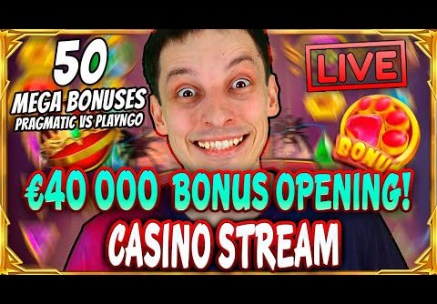 SLOTS LIVE 🔴 MEGA €40 000 BONUS OPENING! Casino Stream Big Wins with mrBigSpin