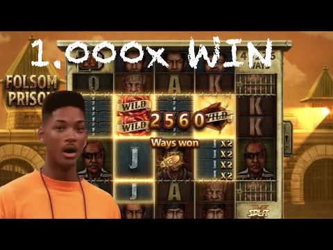 EPIC 100 DOLLAR BET SIZE LANDS MASSIVE WIN ON FOLSOM PRISON SLOT #34