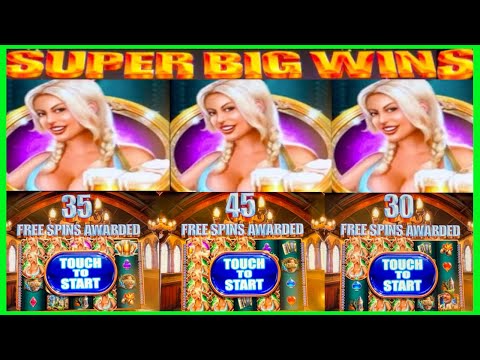 🍺**SUPER BIG WINS!**🍺TONS OF FREE SPINS! BIER HAUS WMS SLOT MACHINE BONUS WINS!