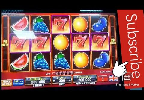 20 SUPER HOT FRUITS HUGE WIN BET 800, 200, 77777 SLOT MACHINE SHINING CROWN- PACANELE EXTRA STARS