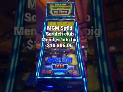 MGM Springfield Scratch Club Member hits BIG. $10,886.06. #MgM.           #Big win #slot