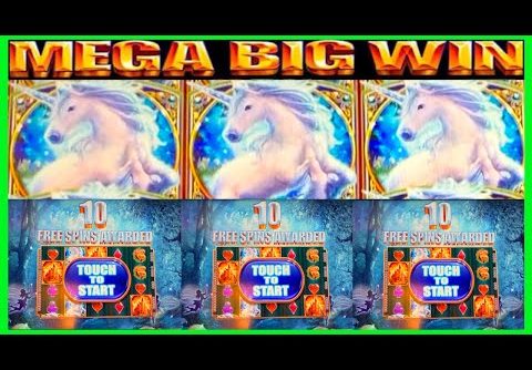 🦄**MEGA BIG WIN!**🦄TONS OF UNICORNS! MYSTICAL UNICORN WMS SLOT MACHINE BONUS!