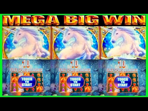 🦄**MEGA BIG WIN!**🦄TONS OF UNICORNS! MYSTICAL UNICORN WMS SLOT MACHINE BONUS!