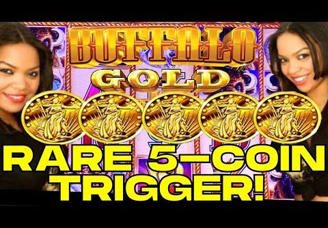 RARE! Starting with a 5-Coin Trigger on Buffalo Gold Slot!