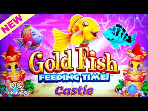 ⭐ NEW ⭐🐠 Gold FIsh 🐟 Feeding Time Castle Slot Machine Super Big Win Blue Fish Bonus Spin  Features