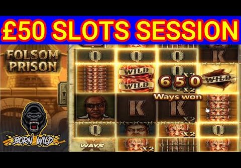 *BIG WIN* £50 VS SLOTS SESSION – FOLSOM PRISON – BOMB BONANZA – BORN WILD – MISERY MINING & MORE