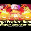 Mega Feature Bonus! Monopoly Lunar New Year Slot Machine – Triggered All 3 Features, Live Play/Bonus