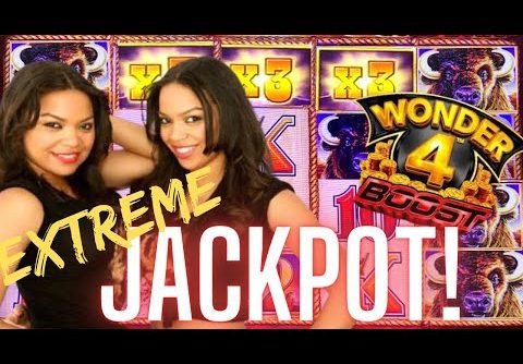 EXTREME Free Games! JACKPOT HANDPAY on Wonder 4 Boost Buffalo Slot Machine!