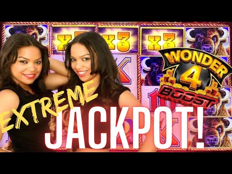 EXTREME Free Games! JACKPOT HANDPAY on Wonder 4 Boost Buffalo Slot Machine!