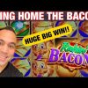 🐷 RAKIN’ BACON SLOT MACHINE HUGE BIG WIN!!! 👑💰| Zeus Unleashed 1st Spin Bonus!! ⚡️🎰