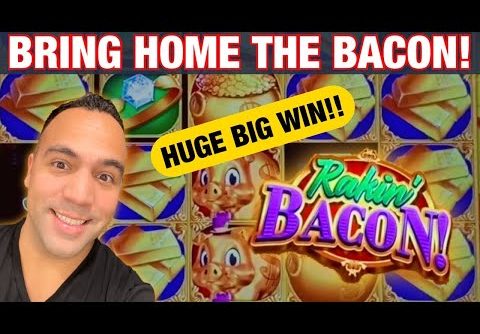 🐷 RAKIN’ BACON SLOT MACHINE HUGE BIG WIN!!! 👑💰| Zeus Unleashed 1st Spin Bonus!! ⚡️🎰