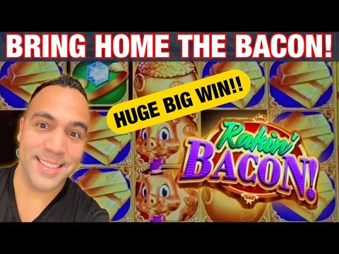 🐷 RAKIN’ BACON SLOT MACHINE HUGE BIG WIN!!! 👑💰| Zeus Unleashed 1st Spin Bonus!! ⚡️🎰