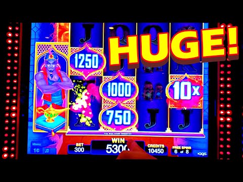 BIG WIN WITH A HUGE MULTIPLIER!!!! * I LOVE THIS GENIE!!! – Las Vegas Casino Slot Machine Bonus Win