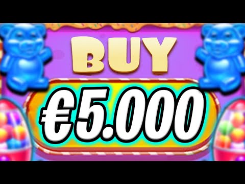 SUGAR RUSH 🍭 SLOT MASSIVE €5.000 BONUS BUY & BIG WINS‼️