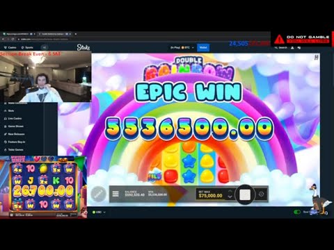 INSANE WIN ! Trainwreckstv HIT 5.5M ON DOUBLE RAINBOW ! TRAINWRECKSTV BIG WINS ! SLOTS