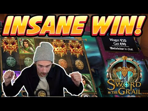 INSANE WIN! Sword and the Grail Big win – HUGE WIN on Casino slots from Casinodaddy LIVE STREAM