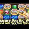 Wild Fury Slot Free Spins and Treasure Box Hold and Spin Feature, Big Win Bonus!