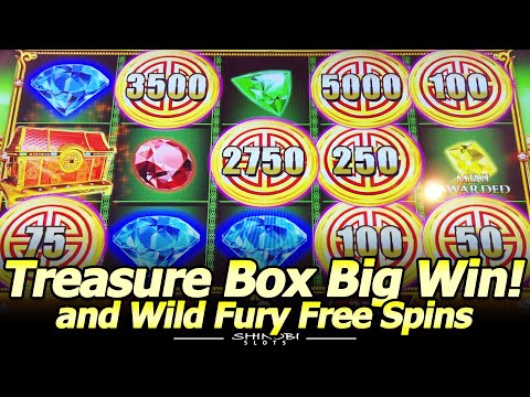 Wild Fury Slot Free Spins and Treasure Box Hold and Spin Feature, Big Win Bonus!