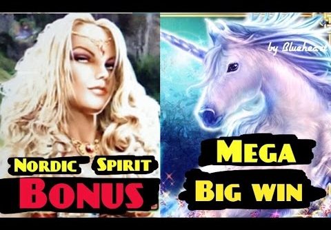 MYSTICAL UNICORN / NORDIC SPIRIT slot machine Bonus and MEGA BIG WIN!