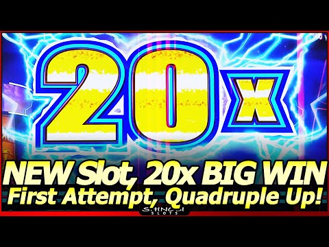Lightning Surge Slot Machine – 20x Big Win Quadruple Up in NEW Konami Slot with Wild Lava Bonuses