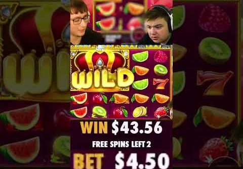 RARE 5 SCATTER ON JUICY FRUITS SLOT! (Part 2) #slots #casino #juicyfruits #shorts