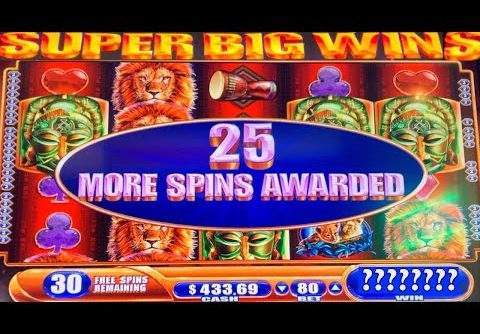 **SUPER BIG WINS!** 50 FREE SPINS! KING OF AFRICA SLOT MACHINE BONUS