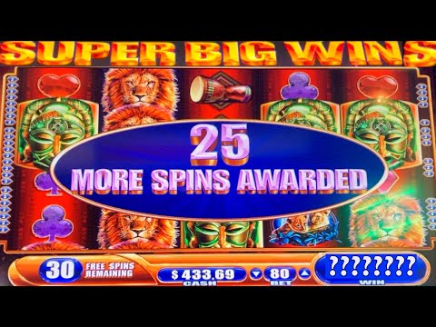 **SUPER BIG WINS!** 50 FREE SPINS! KING OF AFRICA SLOT MACHINE BONUS