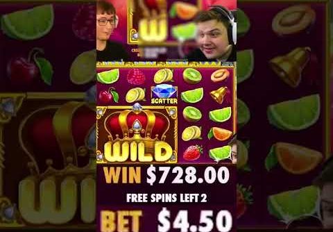 OUR BIGGEST WIN ON JUICY FRUITS SLOT! (1200X WIN!) #slots #casino #juicyfruits #shorts
