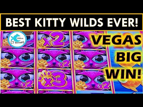 AMAZING KITTY WILDS LINE UP! MISS KITTY SLOT MACHINE BIG WIN! VIVA LAS VEGAS!